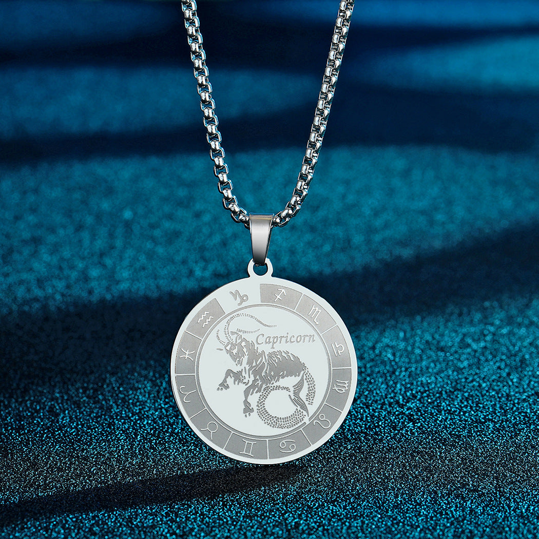 Venta al por mayor collar colgante de acero inoxidable 12 constelaciones